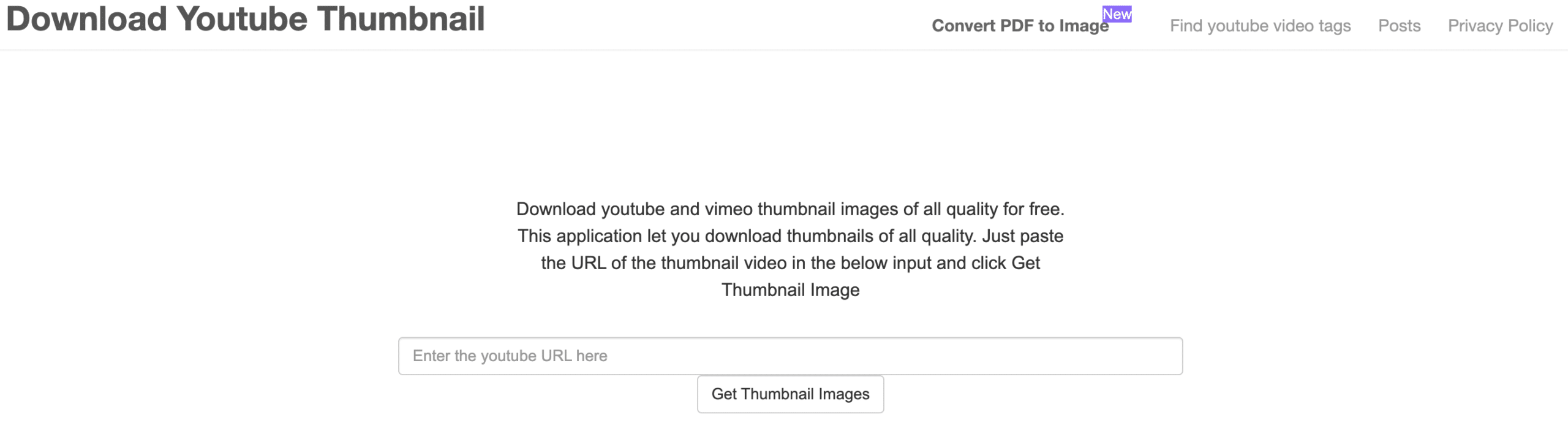 Site Youtube Thumbnail Grabber pour télécharger des miniatures Youtube