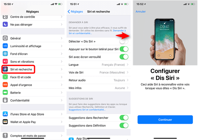 Activer siri sur iPhone