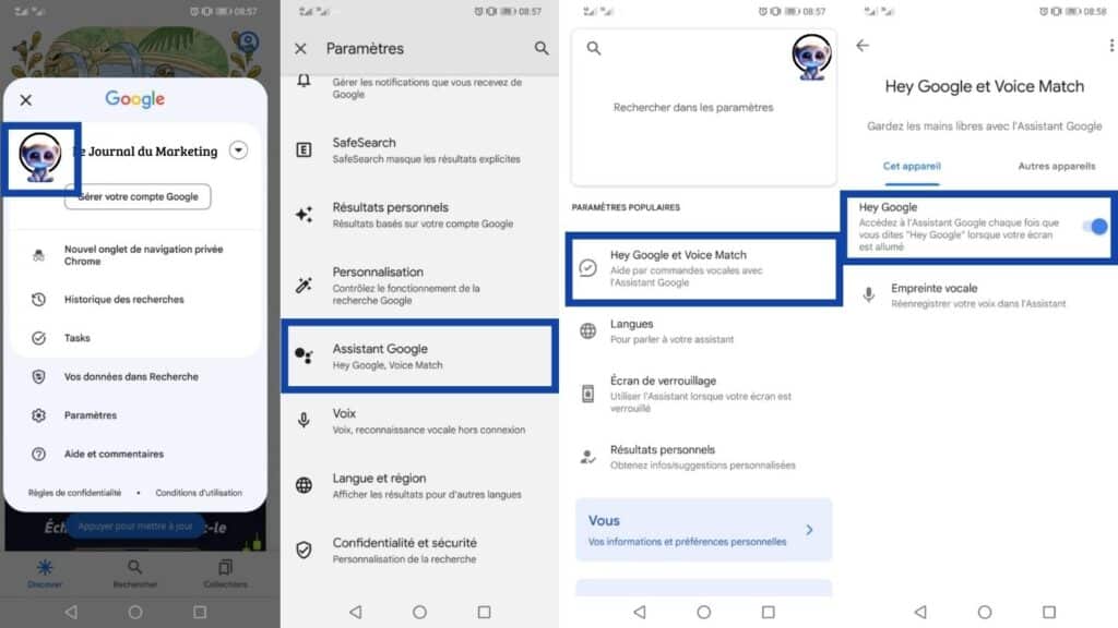 comment configurer ok google sur android