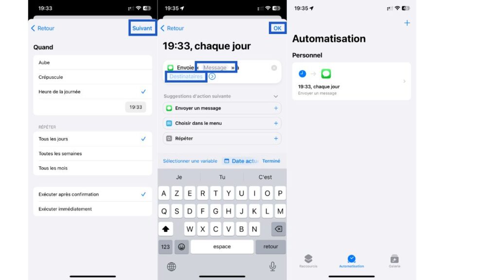 programme un SMS sur son iPhone