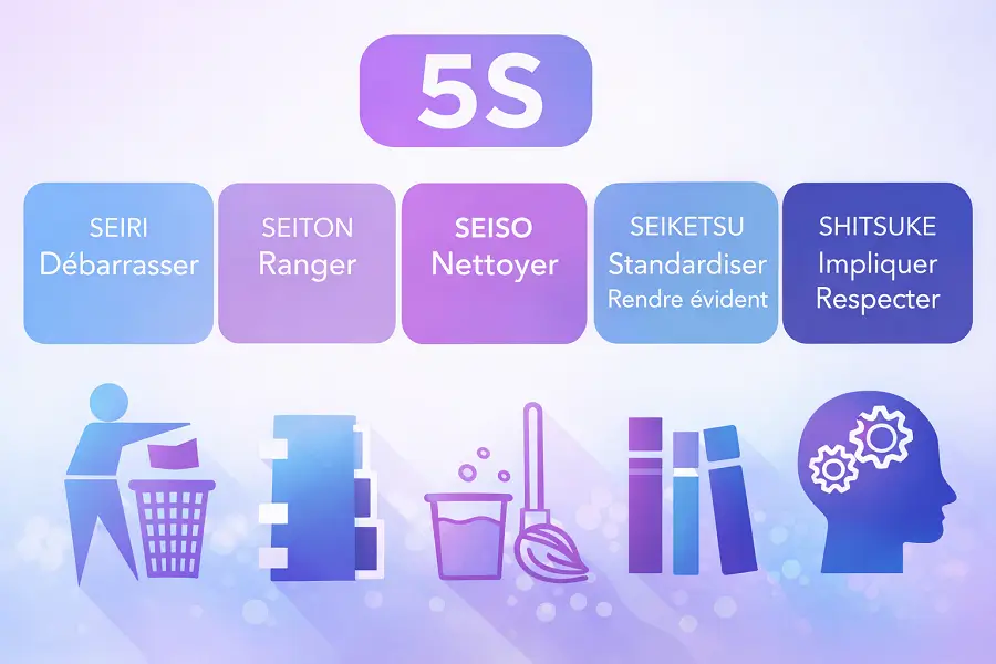 Méthode 5S | Structurer l’espace de travail et les habitudes 2 5s fonctionnement