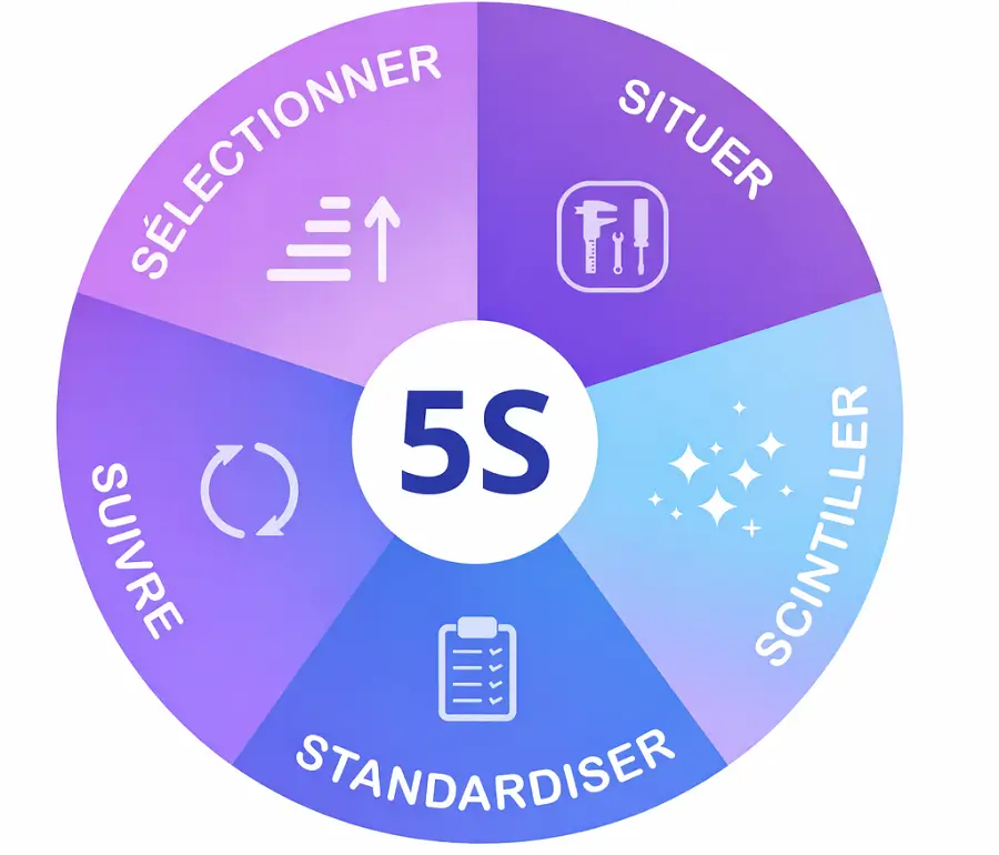 Méthode 5S | Structurer l’espace de travail et les habitudes 1 sigle 5s
